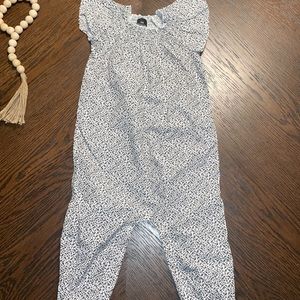 Something Navy Black White Floral Jumpsuit NWOT Girls Size 18 Months